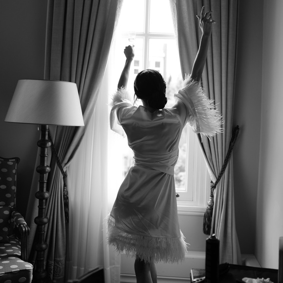 Custom Bridal Robe with matching slippers - Picture 3 of 5